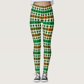 Leggings St. Patrick's Day Clover Stripes