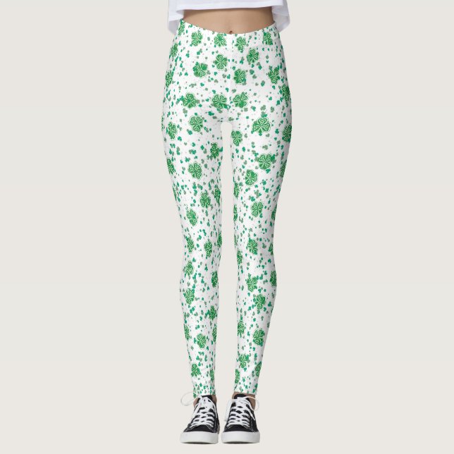 Leggings St. Patrick's Day, Shamrock celte vert (Devant)