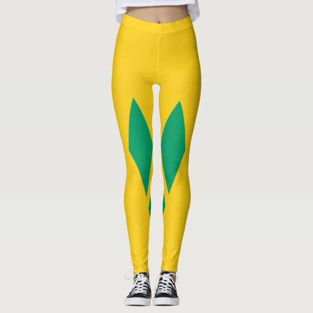 Leggings St.Vincent et les guêtres de drapeau de grenadines (Devant)
