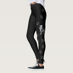 Leggings Staffie noir et blanc Chien de dessin animé mignon