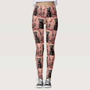 Leggings Staffordshire américain avec Roses - Saint-Valenti