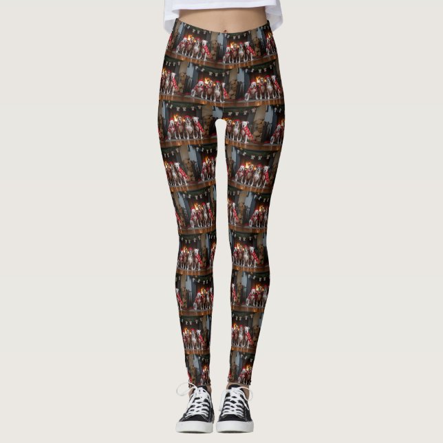 Leggings Staffordshire américain près de la cheminée Noël (Devant)