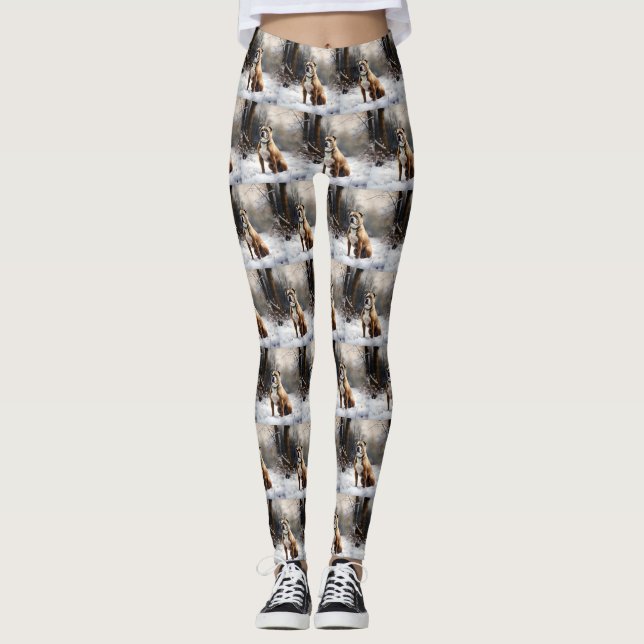 Leggings Staffordshire Bull Terrier Laisser neiger Noël (Devant)