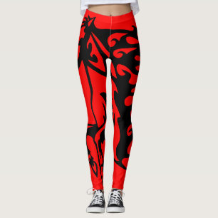 Leggings Staline Red Pony Horse Stallion Steed Line Art