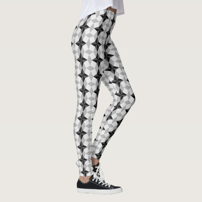 Leggings Starbust noir et gris et Motif Rhombus (Droite)