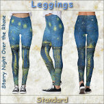 LEGGINGS - "Starry Night O.T.R" - van Gogh<br><div class="desc">Une image de "Starry Night Over the Rhone" de Vincent van Gogh est présentée sur ces Leggings colorés. Disponible en cinq tailles pour femmes (XS, S, M, L, XL). Voir la description "À propos de ce produit" ci-dessous pour des informations générales sur le dimensionnement et le produit. L'image couvre l'ensemble...</div>