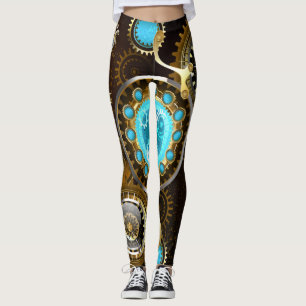 Leggings Steampunk Arrière - plan rouillé avec des lentille