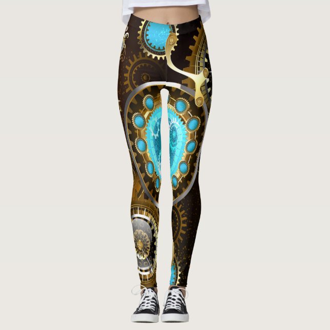Leggings Steampunk Arrière - plan rouillé avec des lentille (Devant)