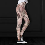 Leggings Steampunk romantique | Ephémère Vintage antique<br><div class="desc">90 Grunge, Tout Grandit ! Feminine, sophistiquée de l'époque victorienne shabby chic steampunk sans couture motif avec des engrenages dystopiques, vélo, crâne, hibou, télescope, et plus sur un doux romantique millénial rose grunge arrière - plan. Ce design abstrait vintage des années 1990 présente une palette magnifique qui ajoute une parfaite...</div>