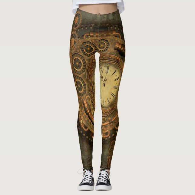 Leggings Steampunk, rouages merveilleux (Devant)