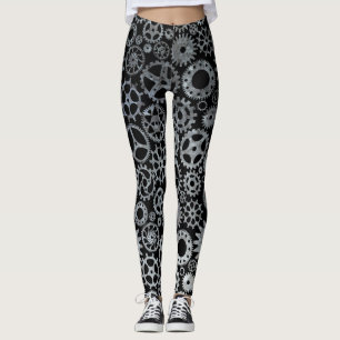 Leggings Steampunk Silver Zinc Bronze