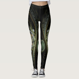 Leggings Steampunk vert et noir