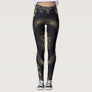 Leggings Steampunk Victoria bleu/noir