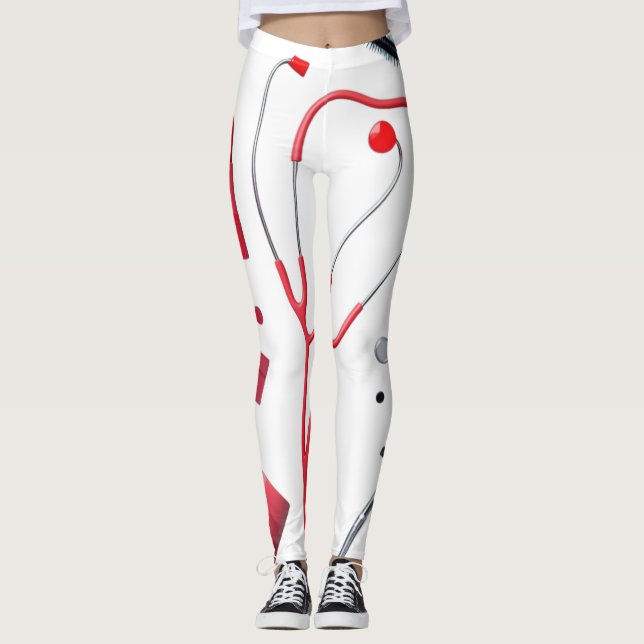 Leggings Stéthoscope et maquillage  (Devant)