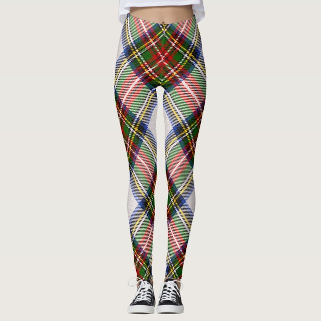 Leggings Stewart Royal Robe Plaid écossais Motif (Devant)