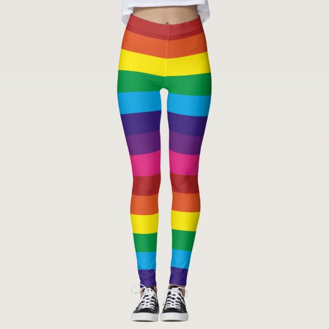 Leggings striés arc-en-ciel (Devant)