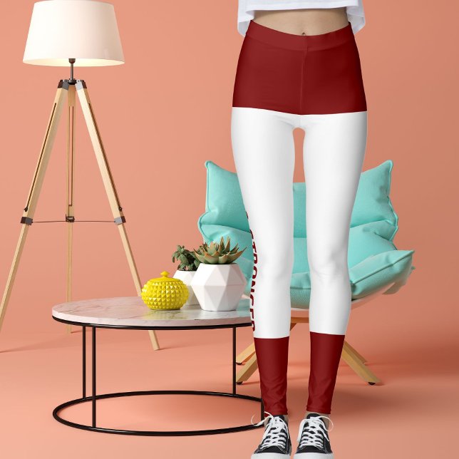 Leggings Stripes blanches profondes personnalisées Chat Ret (Créateur téléchargé)