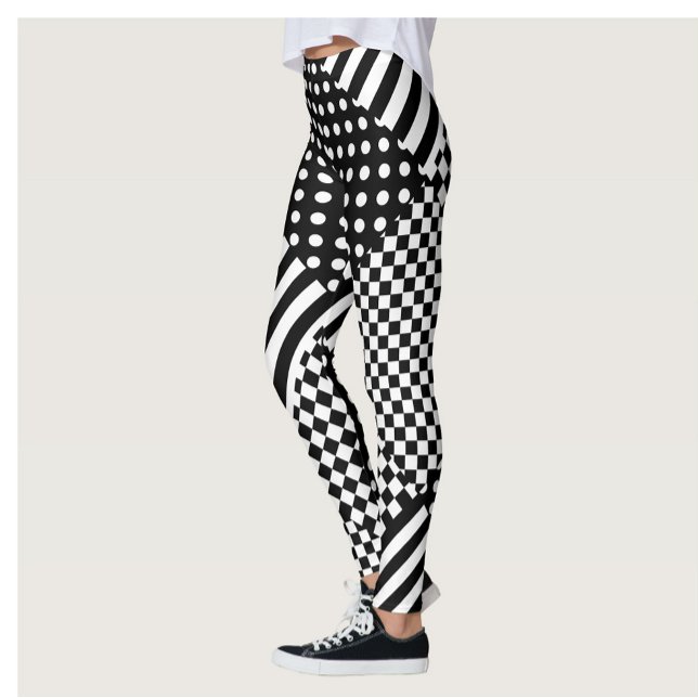 Leggings Stripes Check Harlequin Pois Conception mixte (Créateur téléchargé)