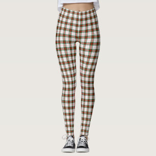 Leggings Stuart / Stewart tartan blanc rouge vert plaid