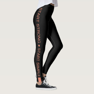 Leggings Studio de fitness personnalisé - slogan orange sur