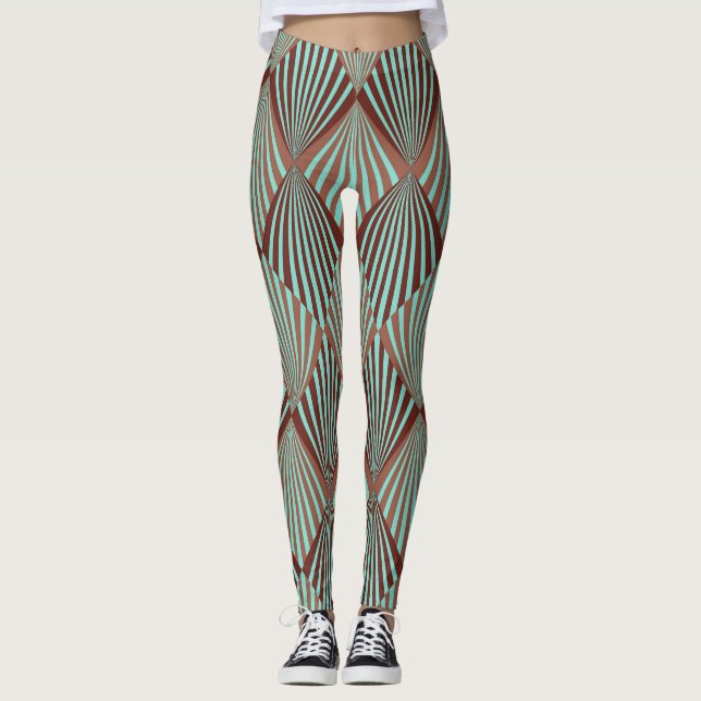 Leggings Style Art Déco, texture transparente. (Devant)