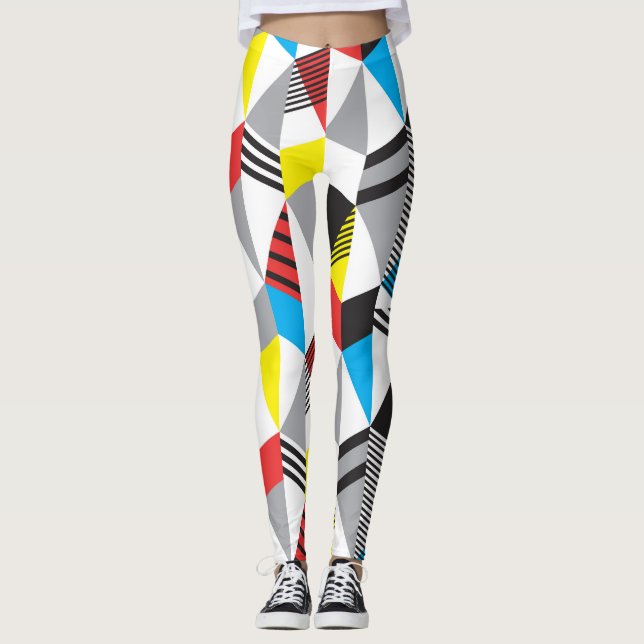 Leggings Style Bauhaus rétro : Abstrait sans couture (Devant)