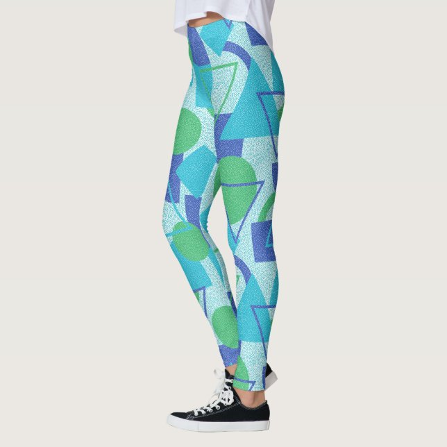 Leggings Style Bauhaus vert et bleu (Gauche)