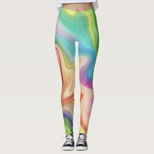 Leggings Style de marbre fluide (Devant)