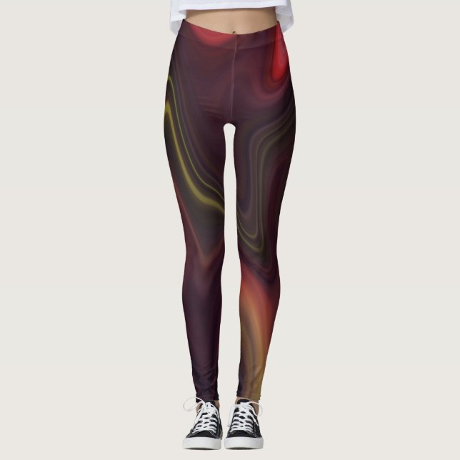 Leggings Style de marbre fluide (Devant)