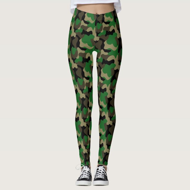 Leggings Style de rue camouflage vert (Devant)
