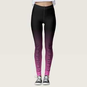 Leggings Stylé dégradé de texte noir rose entraînement