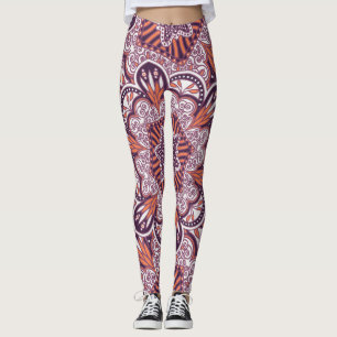 Leggings Style ethnique, texture décorative vintage.