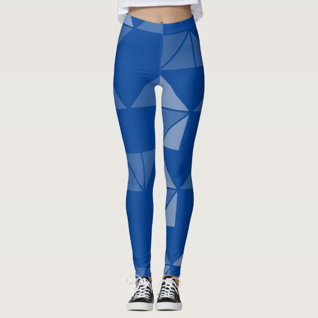 Leggings Style géométrique moderne avec design bleu marine (Devant)
