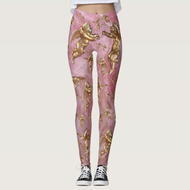 Leggings Style Golden Angels rose (Devant)