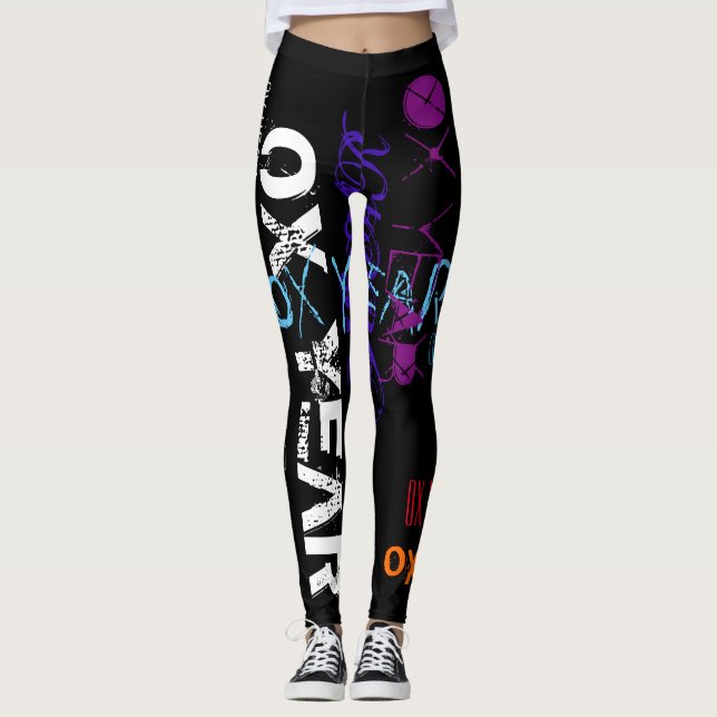 Leggings Style Graffiti Reprise Ox Année 2021 Anniversaire  (Devant)