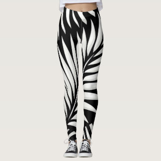Leggings Style Leaf Zebra Stripes