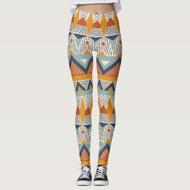 Leggings Style Navajo Design Motif sans couture (Devant)
