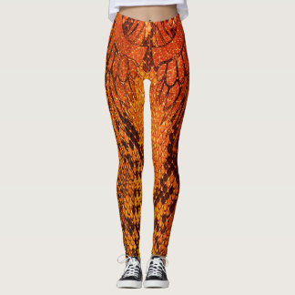 Leggings Style orange legging. de peau de serpent