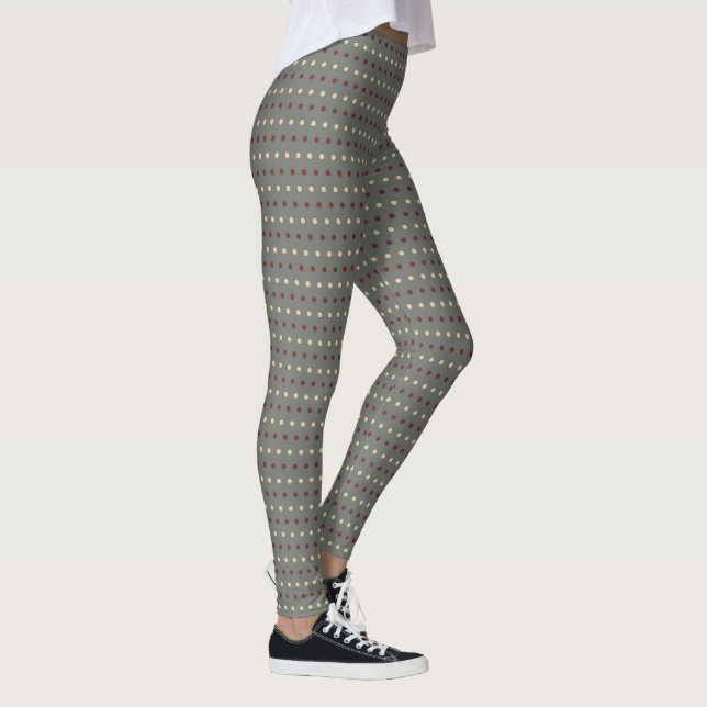 Leggings Style Points Gris Rétro à pois  (Droite)