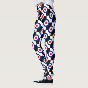 Leggings Style rétro Roundels Checkers Décor sur