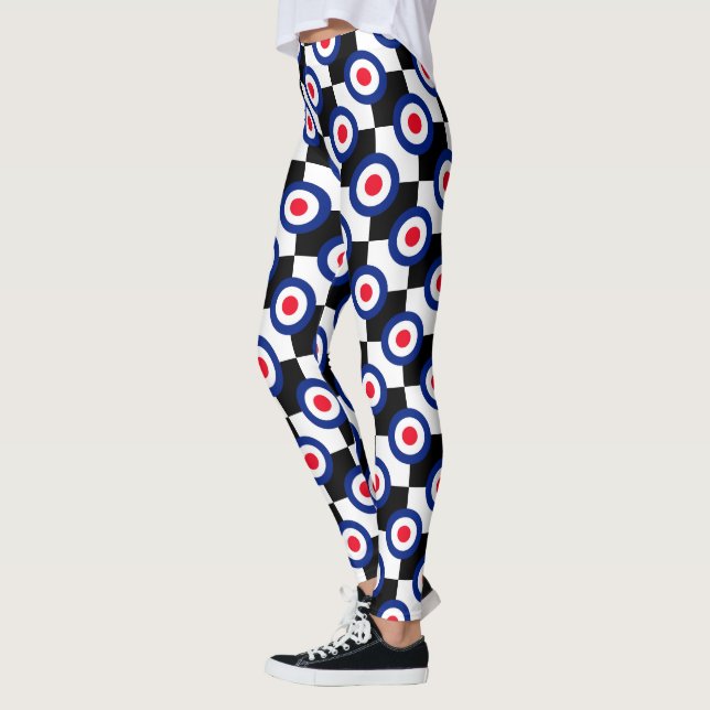 Leggings Style rétro Roundels Checkers Décor sur (Gauche)