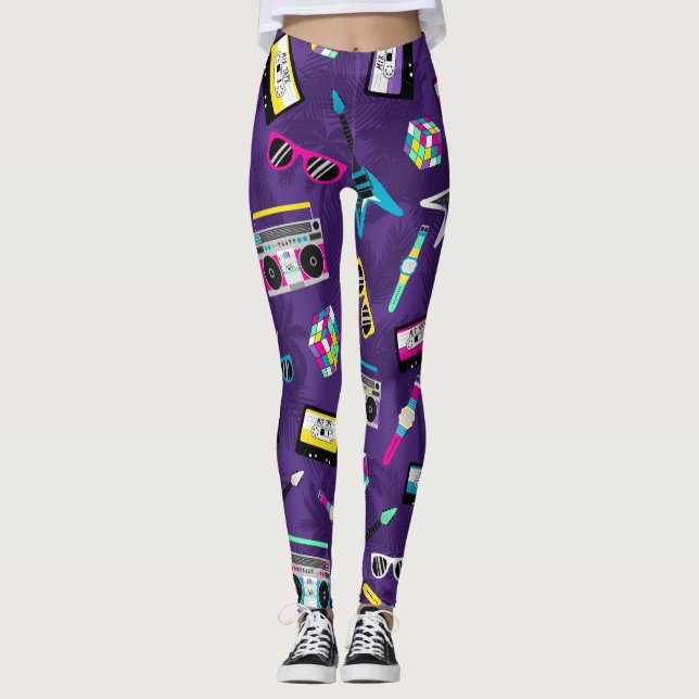 Leggings Style tendance des années 80 Violet (Devant)
