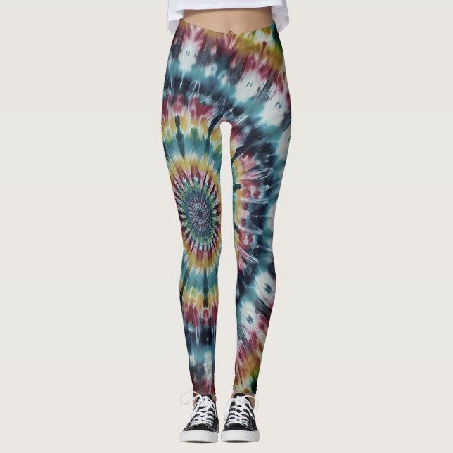 Leggings Style Tie-Dye Rétro sur une paire de Moderne Perso (Devant)