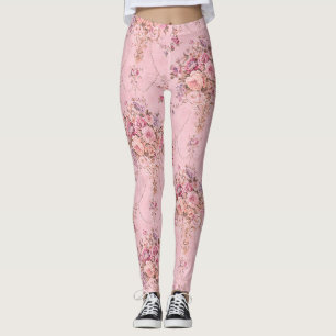 Leggings Style victorien rose français antique Rococo flora