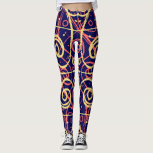Leggings Style vintage design abstrait