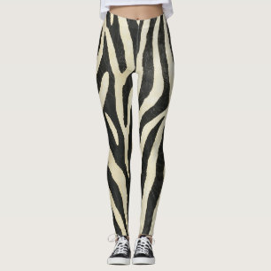 Leggings Style zèbre de texture douce et animale