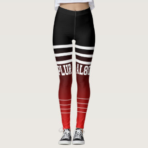 Leggings Stylish monogrammed gradient noir rouge entraîneme