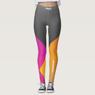 Leggings Stylish monogrammed gris rose jaune entraînement