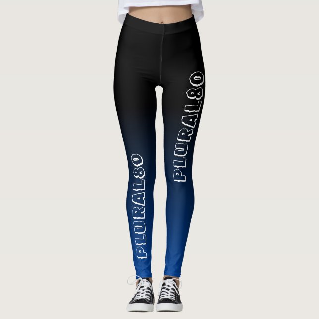 Leggings Stylish noir dégradé monogrammed entraînement (Devant)