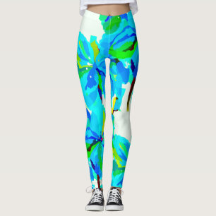Leggings Sublime Himalaya Poppy Aqua Green Floral